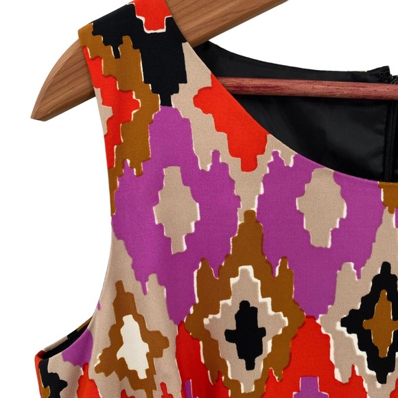 Kim Rogers Women’s Dress Sheath Sleeveless Red Multi Print Career Statement 10 - Picture 4 of 10
